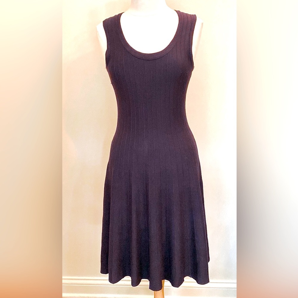 Nic & Zoe Dark Navy SZ S Elegant Romantic Minimalist Chic Cocktail Twirl Dress